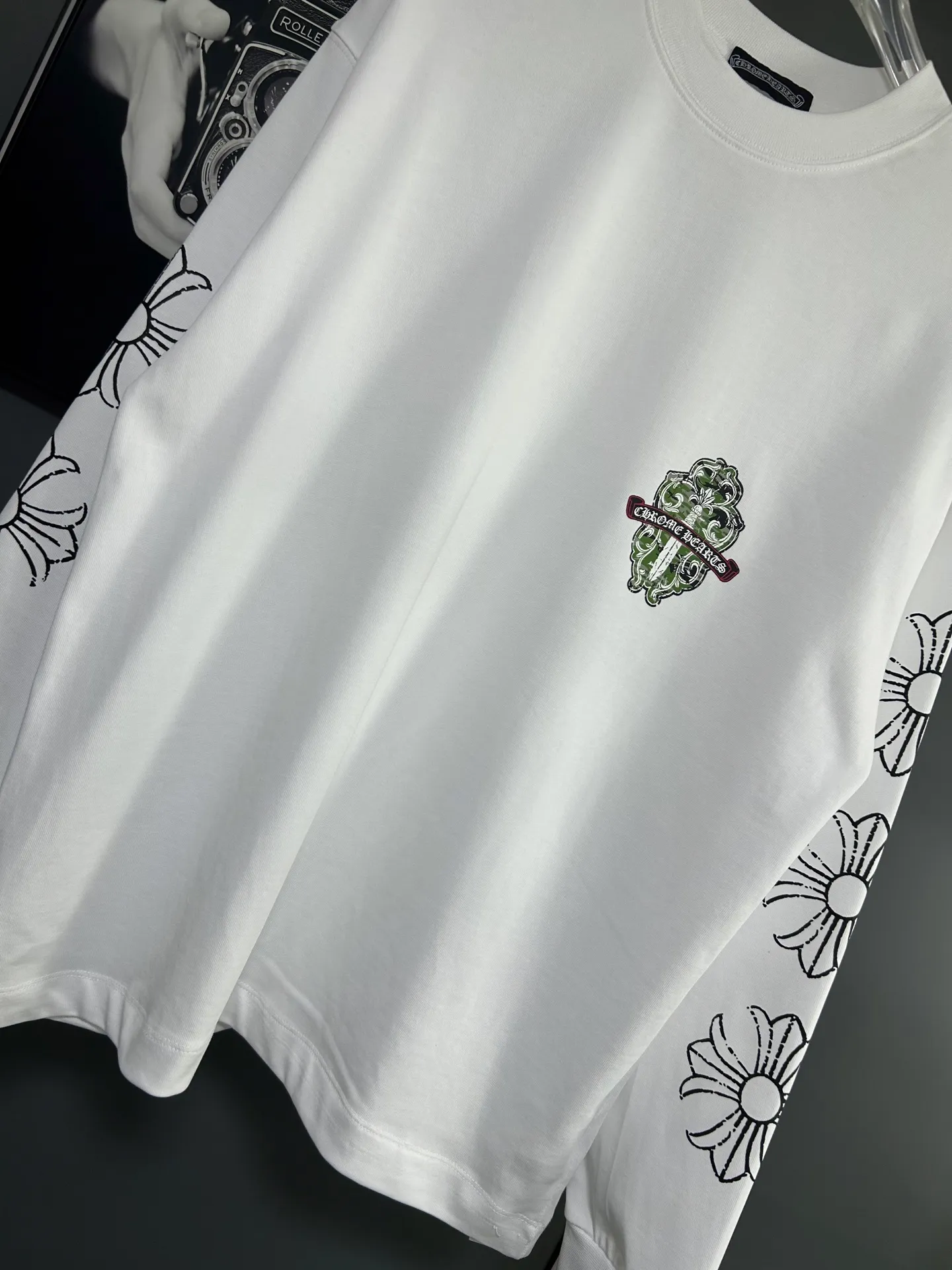 P230 2026 new (exclusive) Chrome Hearts autumn and winter limited edition heavyweight high-weight long-sleeved T-shirt, customized Dreamweaver Yayun ribbed cotton designer concept style Fabric: Heavy 380g Size: S M L XL Color: White